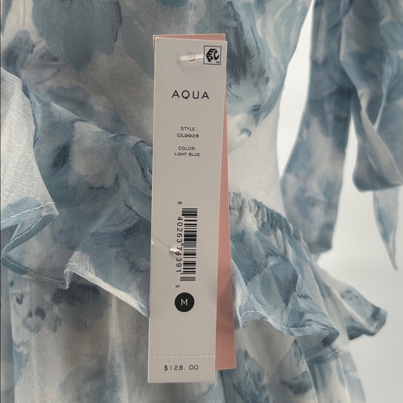 New AQUA Ruffle Trim Maxi Dress - Exclusive, Size Medium, Floral Dress - Picture 3 of 14